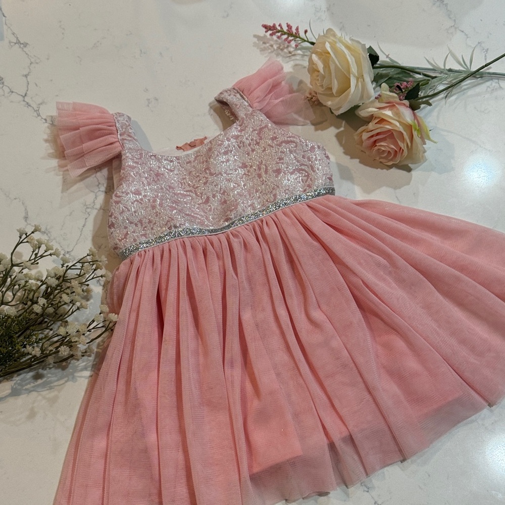Popatu Pink Glittery Kids Dress
